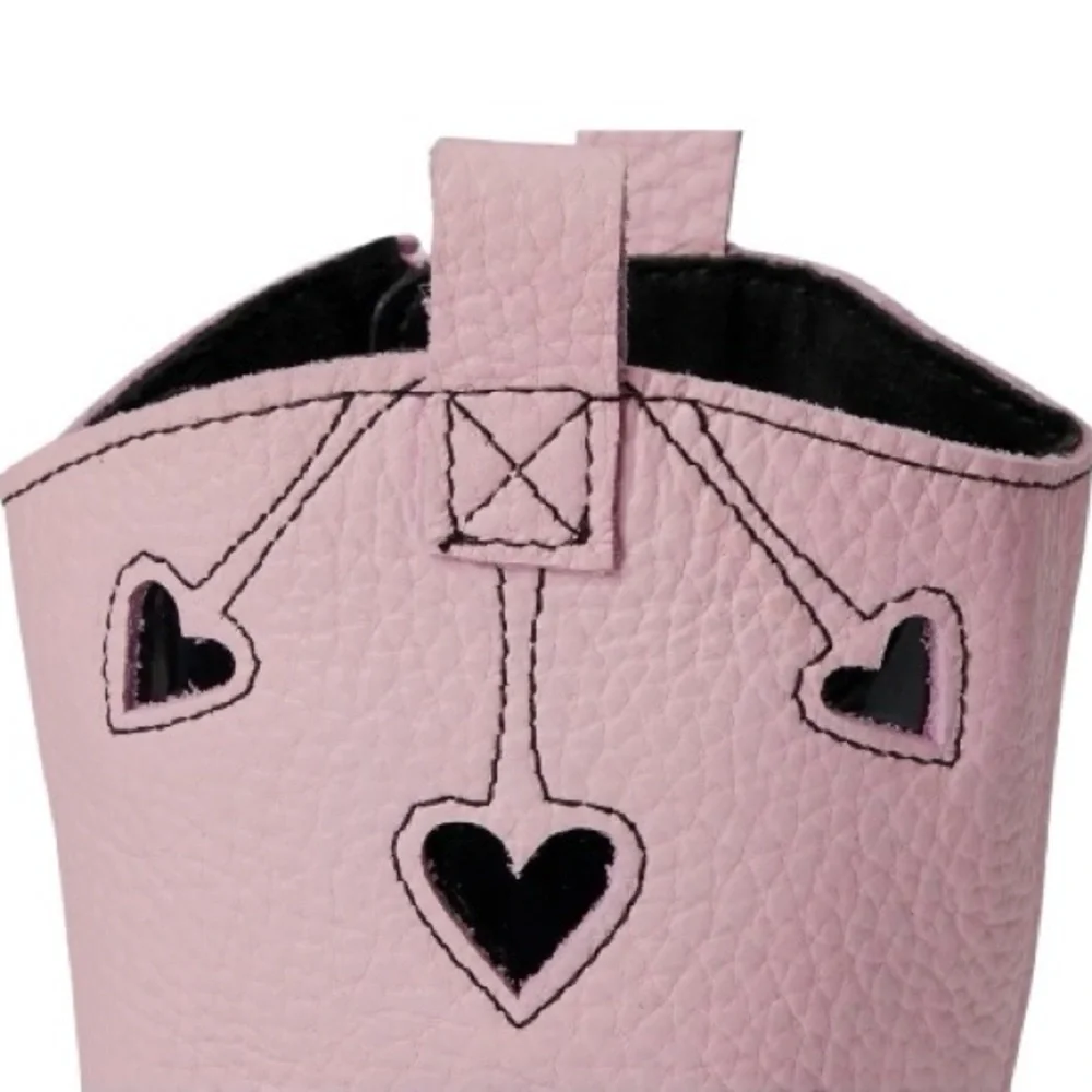 Dr. Martens Pink Leather Blex Heart Boot. Leather Boots with Heart Accents NWOB